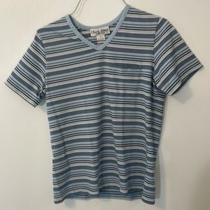 Classic Blues by Wrangler striped blue & black medium t shirt with pocket